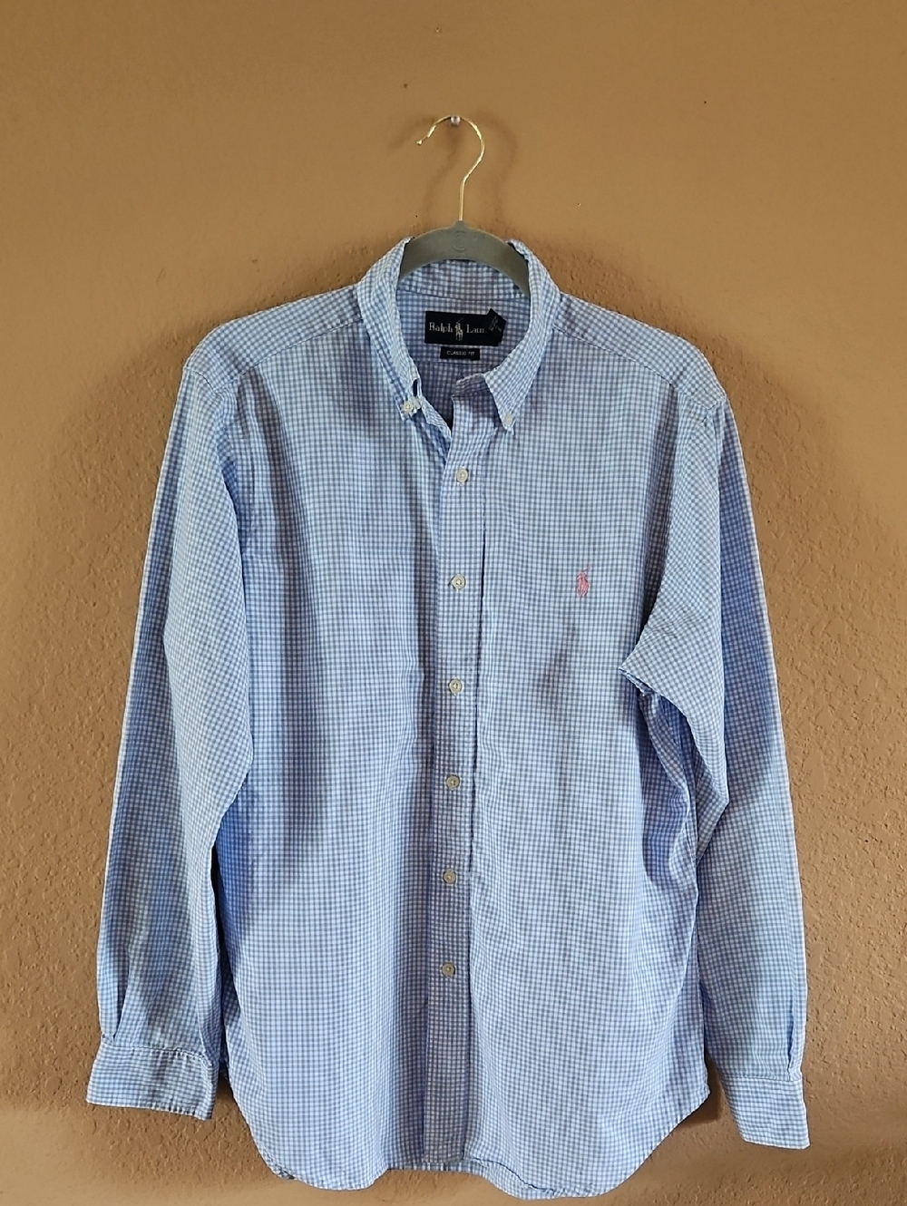 Ralph Lauren Light Blue Micro Gingham Button-Down Shirt